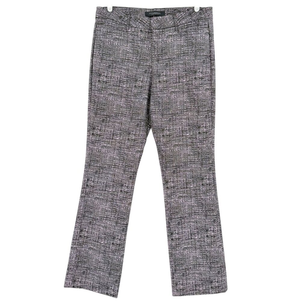 Liverpool Gray Textured Boot Cut Pants